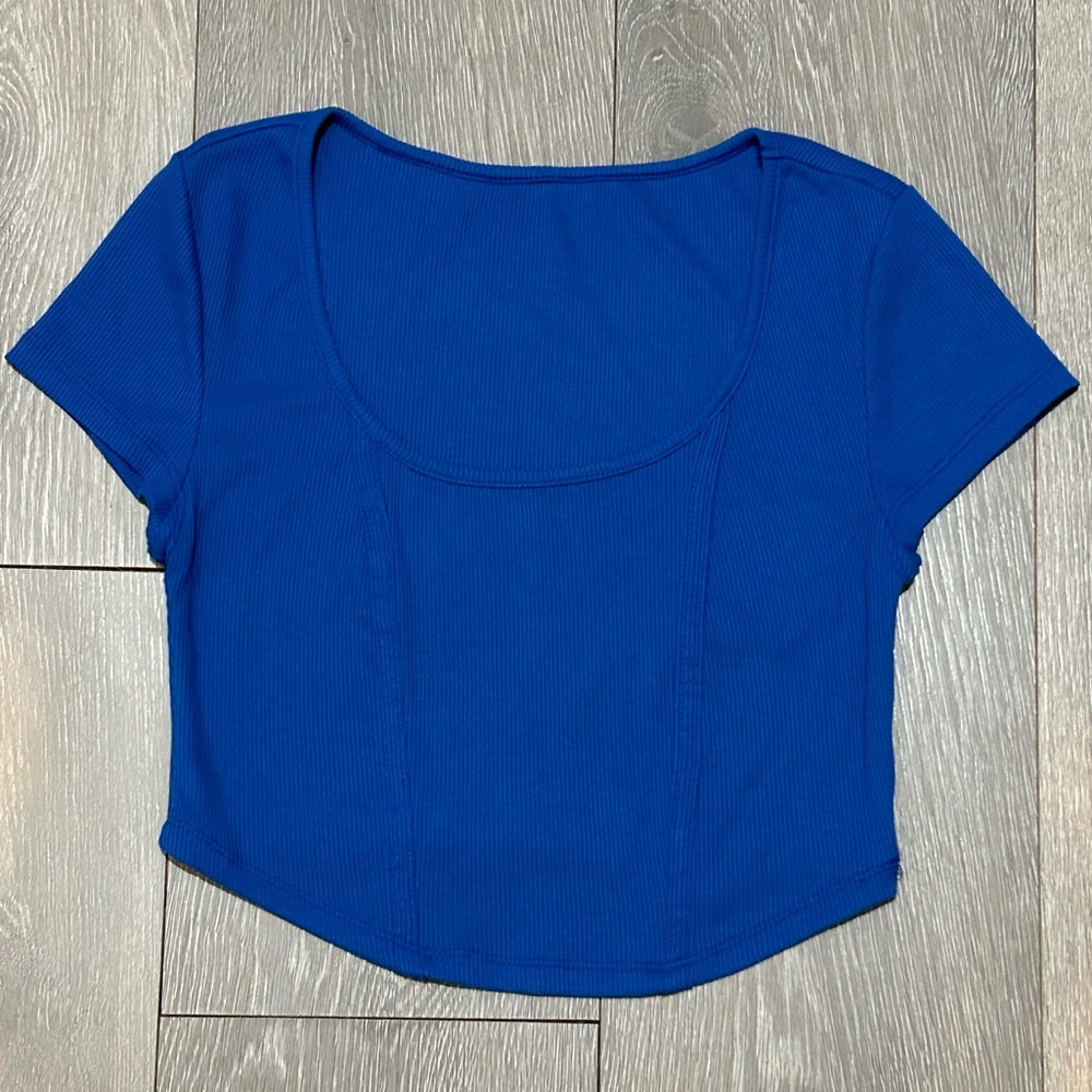 Royal Blue Corset Fit Crop Top